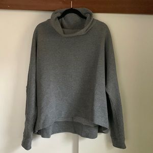 Zella Cowl Neck Gray Ribbed Swearer Size 3X